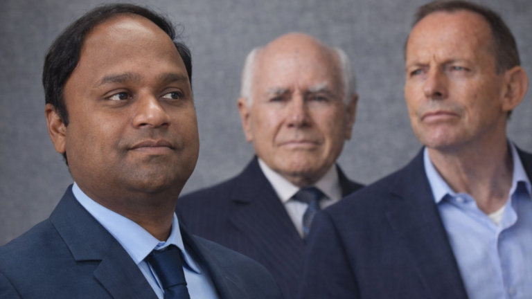 Liberal double standards? Abbott and Howard backed Pell after conviction, but Dinesh pressured out over reference letter