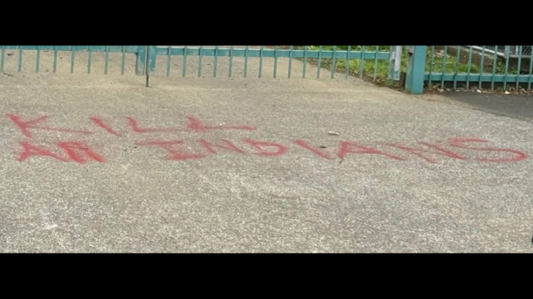 “Kill All Indians” racist graffiti outside school, community leaders demand action over ‘vile’ hate crime