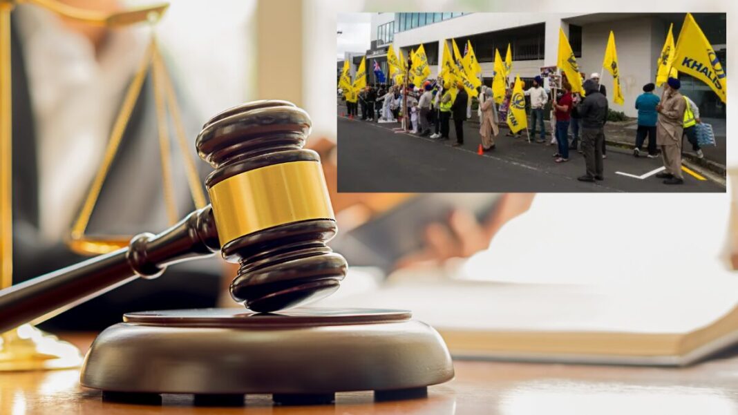 Image: Court (Canva) and Khalistan Referendum (Source: RNZ)