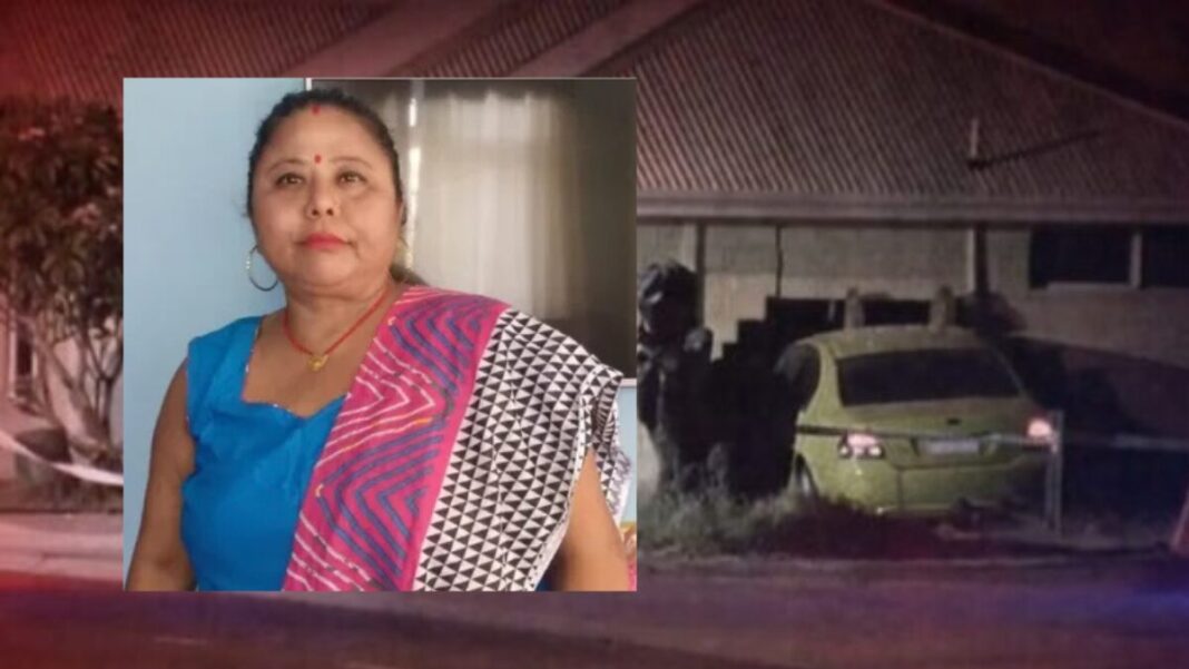 Image: Bishnu Kumari Gurung, also known as Himali, 53, died late on Friday night when a yellow Ford Falcon left Alexander Road in Rivervale and crashed into the rental property shortly before midnight (Source: GoFundMe and 9News)