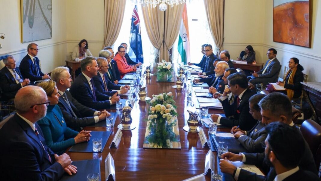 Image: Prime Minister Anthony Albanese and Indian Prime Minister Narendra Modi welcomed the Australia–India Joint Statement on Energy Security during their meeting in Melbourne (Source: X)