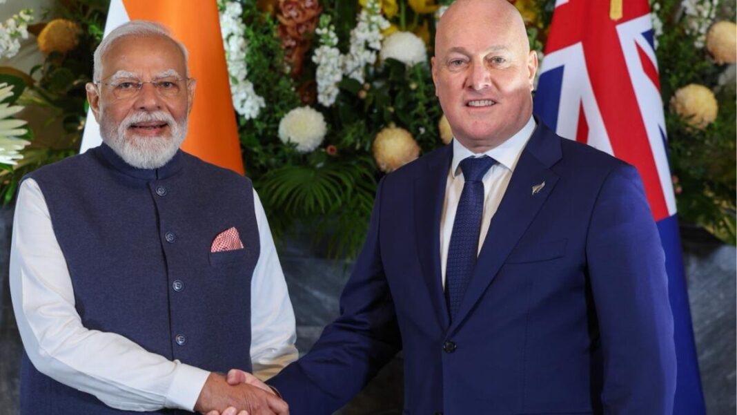 Image: Indian Prime Minister Narendra Modi and New Zealand Prime Minister Christopher Luxon (Source: X)