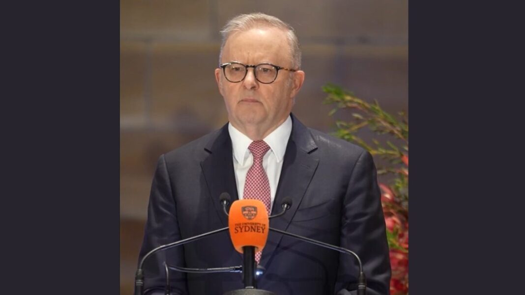 Image: Prime Minister Anthony Albanese said the framework would ensure Australia shaped the future of AI on its own terms (Source: X)
