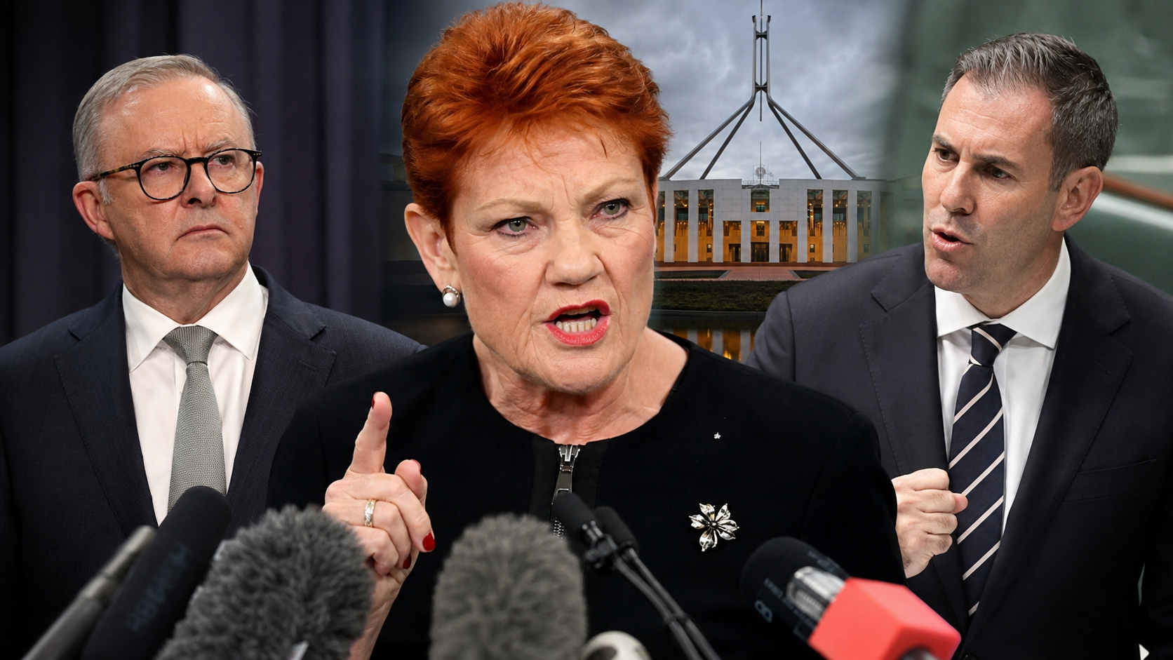 Pauline Hanson accuses Albanese and Chalmers of ‘crossing a line’ as One Nation tops Newspoll