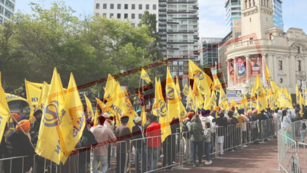 File image: Khalistan referendum in Auckland (Source: RNZ screenshot)