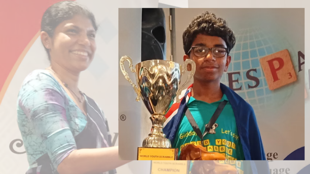 Image: Dineth Fernando crowned world youth Scrabble champion (Source: ABC screenshot)