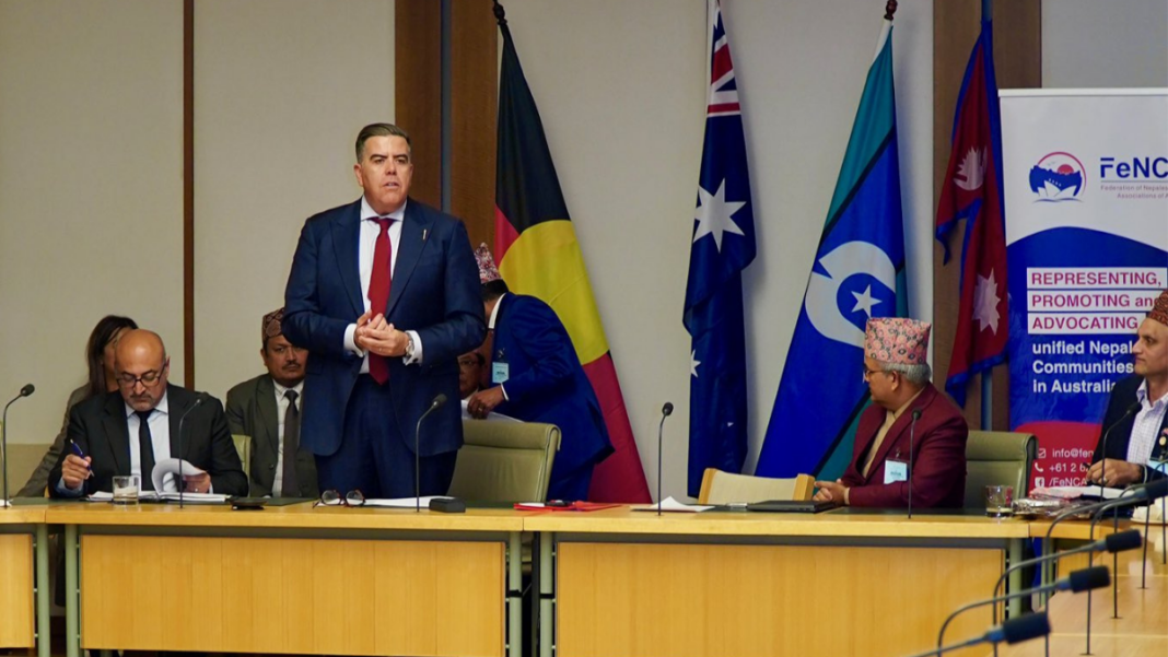 Image: Speaker of the Australian House of Representatives Milton Dick has welcomed representatives of the Federation of Nepalese Community Associations of Australia to Parliament House (Source: x)