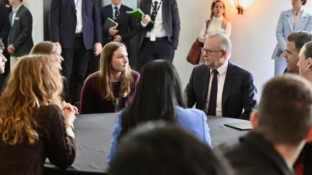 Image: Prime Minister Anthony Albanese has addressed Australia’s inaugural National Youth Parliament (Source: X)