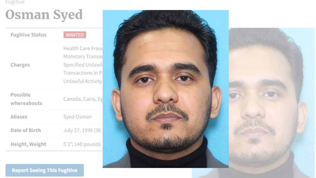 Image: Indian national Osman Syed, also known as Syed Osman, is wanted in the United States over an alleged healthcare fraud (Source: https://oig.hhs.gov/fraud/fugitives/osman-syed)