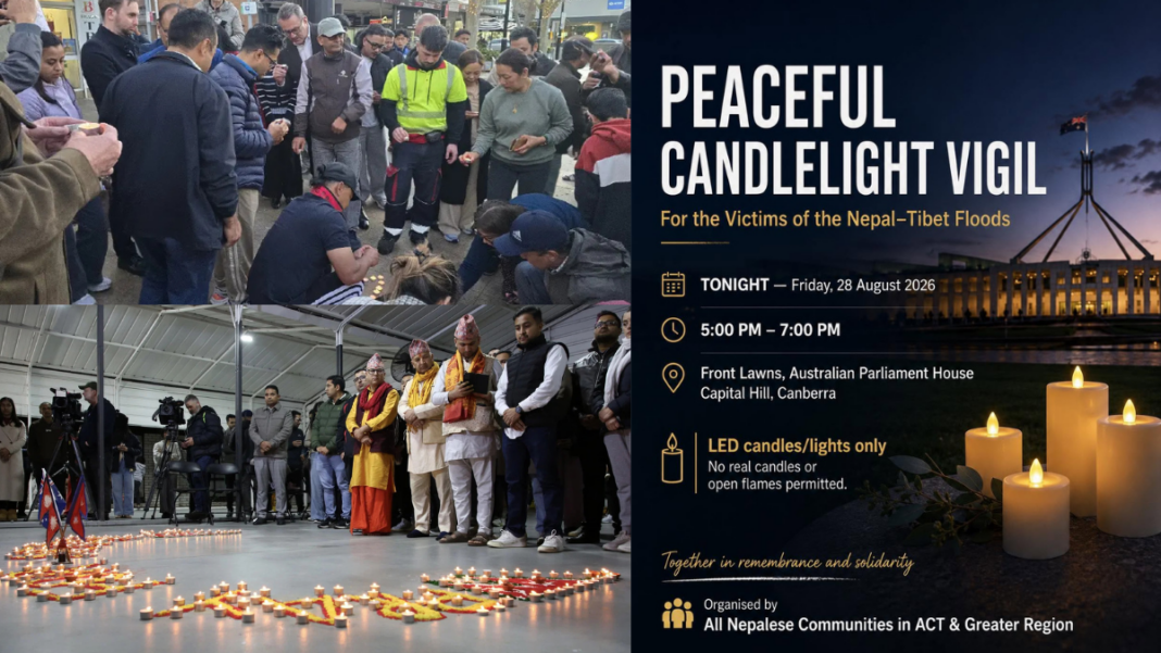 Image: The Rockdale community gathered for a vigil on August 27 as the Nepal disaster toll rises (Source: Leader) and Members of Melbourne's Nepalese community gather to pray (Source: ABC News)