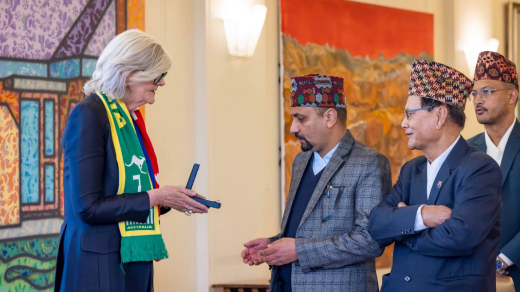Image: The Governor-General of the Commonwealth of Australia, Her Excellency the Honourable Ms Sam Mostyn AChosts an afternoon tea for Australia Nepal Friendship Society at Government House in Canberra, ACT (Source: ANFS - Facebook)