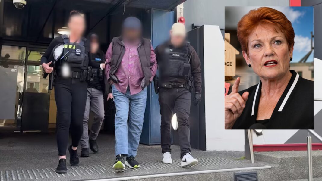 Image: The man was arrested during a raid on his home in Carlton on Wednesday. (Supplied: Australian Federal Police)