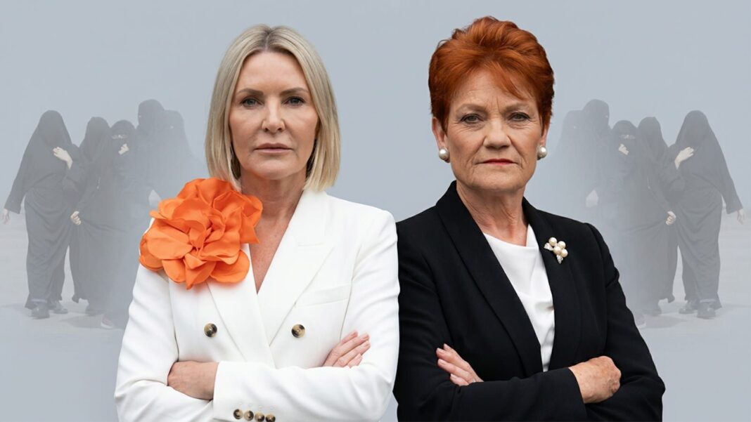 Ban-the-Burqa-Pauline-Hanson-Colleen-Harkin; Image Source: One Nation Ban-the-Burqa-Pauline-Hanson-Colleen-Harkin; Image Source: One Nation
