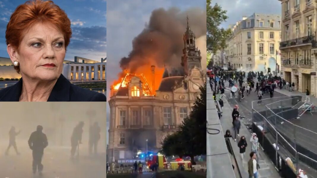 Image: One Nation leader Senator Pauline Hanson has warned that Australia could face riots similar to those unfolding in Europe (Source: X)