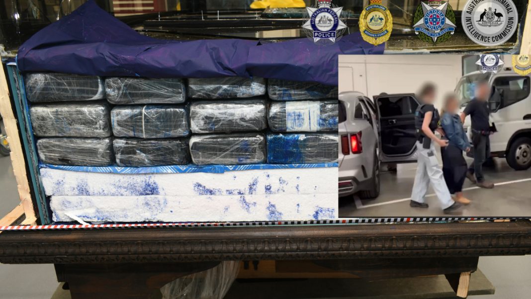 Image: 120 kg cocaine import hidden in furniture (Source: AFP)
