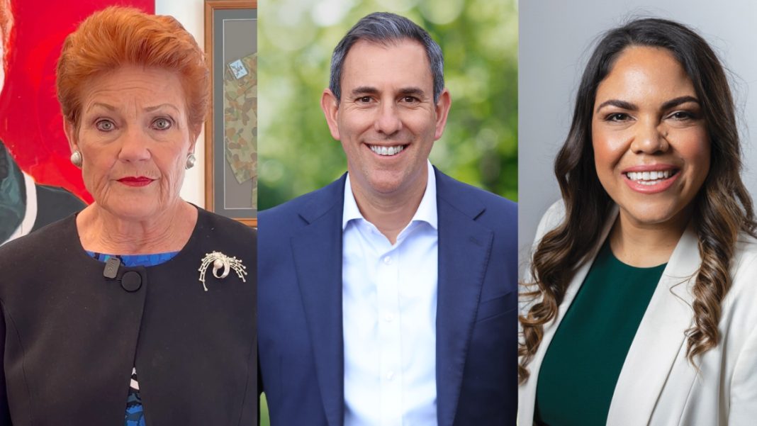 File image: Senator Pauline Hanson, Treasurer Jim Chalmers, and Senator Jacinta Price (Source: websites and X)