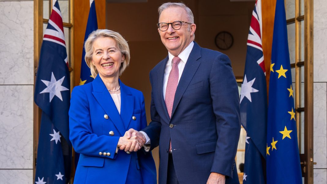 File image: Prime Minister Anthony Albanese with European Commission President Ursula von der Leyen (Source: X)