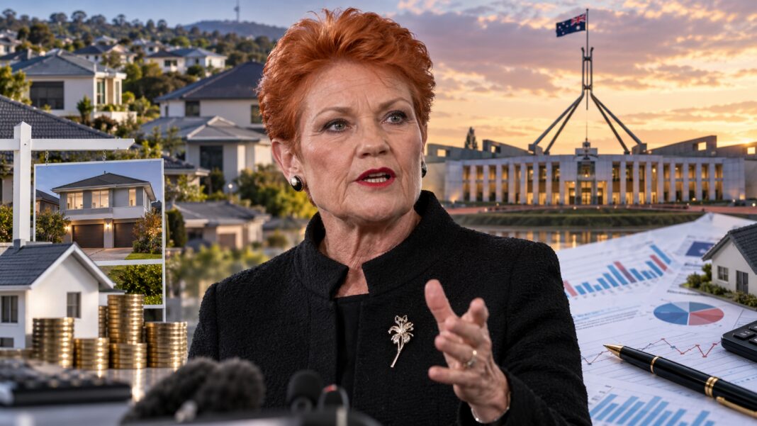Pauline Hanson’s Housing Tax Debate; Image Source: AI-generated editorial illustration by The Australia Today Pauline Hanson’s Housing Tax Debate; Image Source: AI-generated editorial illustration by The Australia Today