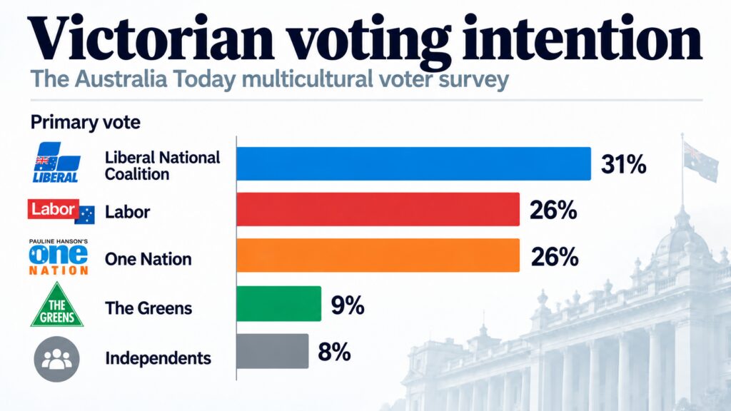 Victorian Voting Intention Survey Chart; Image Source: The Australia Today